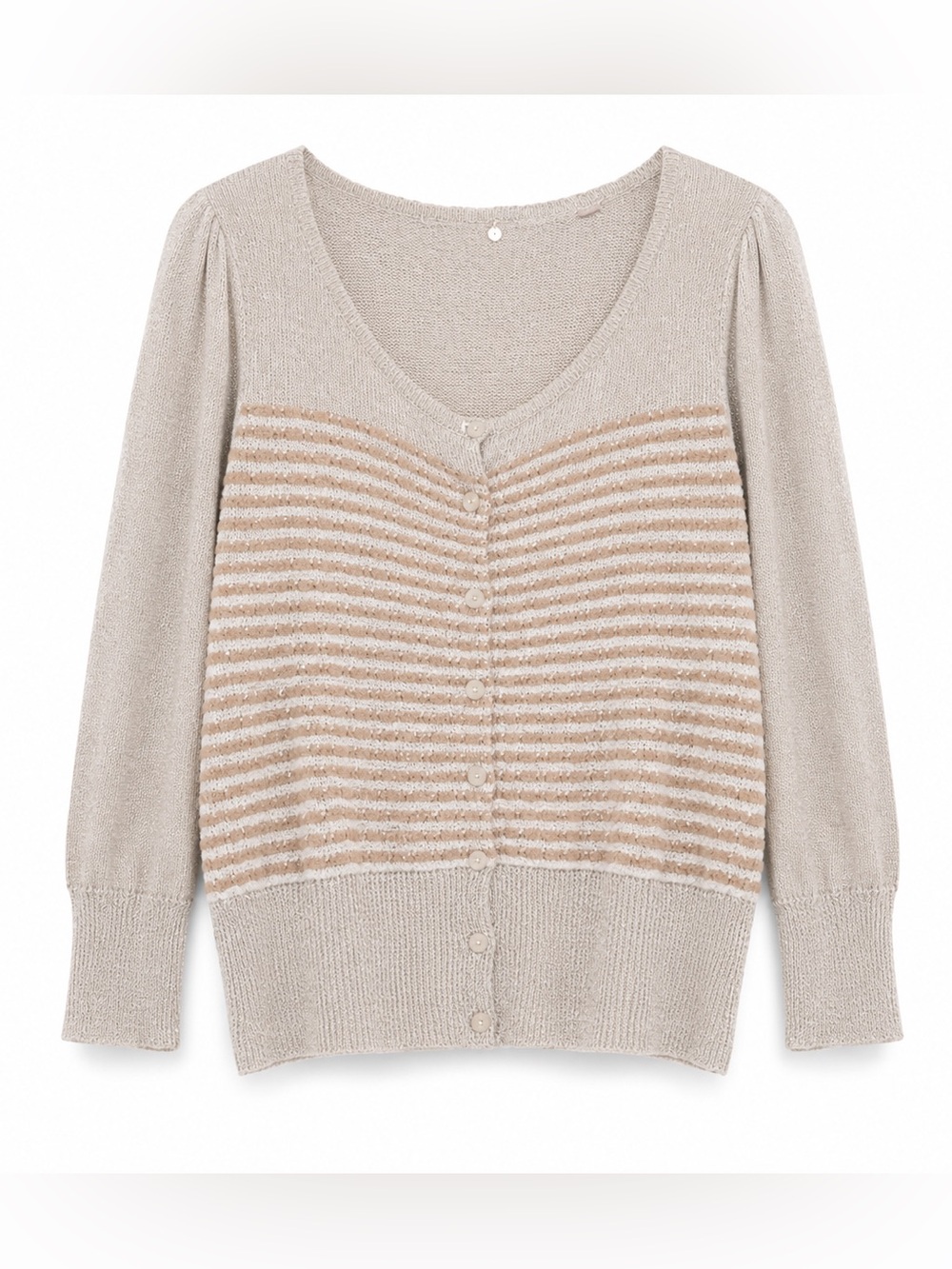Anthropologie Metallic Knitted & Knotted Cardigan Size M